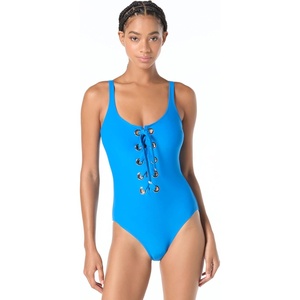 Michael Kors Women’s Standard Solid Lace Up Grommet One Piece(Cobalt)
