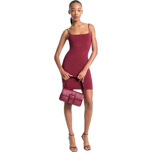 Michael Kors Women’s Straight Neck Cami Mini Dress(Deep Mulberry)