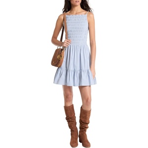 Michael Kors Women’s Striped Smock Mini Dress(Chambray)