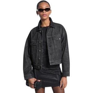 Michael Kors Women’s Studded Denim Jacket(Black Rinse)