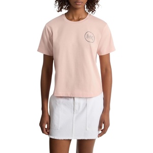 Michael Kors Women’s Studded Mk Charm Cropped T-Shirt(Rosewater)