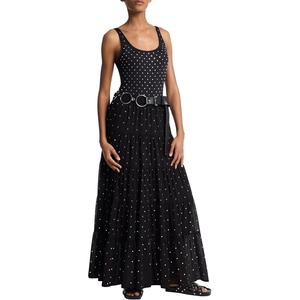 Michael Kors Women’s Studded Tier Maxi Skirt(Black)