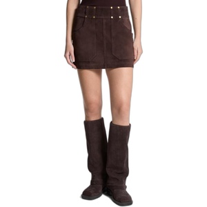 Michael Kors Women’s Suede Micro Mini Skirt(Chocolate)