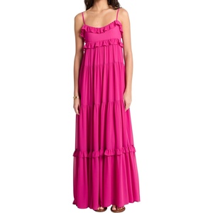 Michael Kors Women’s Tiered Maxi Dress(Raspberry)