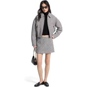 Michael Kors Women’s Tweed Bomber Jacket(Black/Bone)