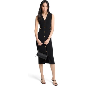 Michael Kors Women’s V Neck Tank Midi Dress(Black)
