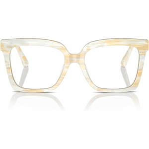 Michael Kors womens Mk4119f Nassau Low Bridge Fit Square Prescription Eyewear Frames(Ivory Horn/Demo Lens)