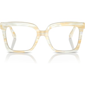 Michael Kors womens Mk4119u Nassau Universal Fit Square Prescription Eyewear Frames(Ivory Horn/Demo Lens)
