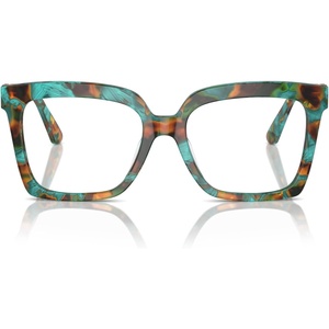 Michael Kors womens Mk4119u Nassau Universal Fit Square Prescription Eyewear Frames(Teal Graphic Tortoise/Demo Lens)