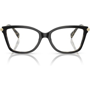 Michael Kors womens Mk4150u Kingston Universal Fit Rectangular Prescription Eyewear Frames(Black/Amber Tortoise/Demo Lens)
