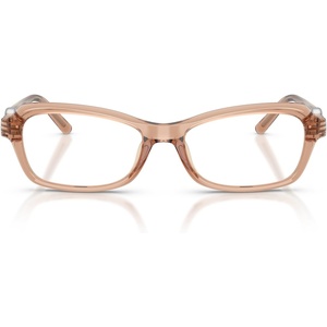 Michael Kors womens Mk4182u Hakone Universal Fit Round Prescription Eyewear Frames(Light Brown Transparent/Demo)