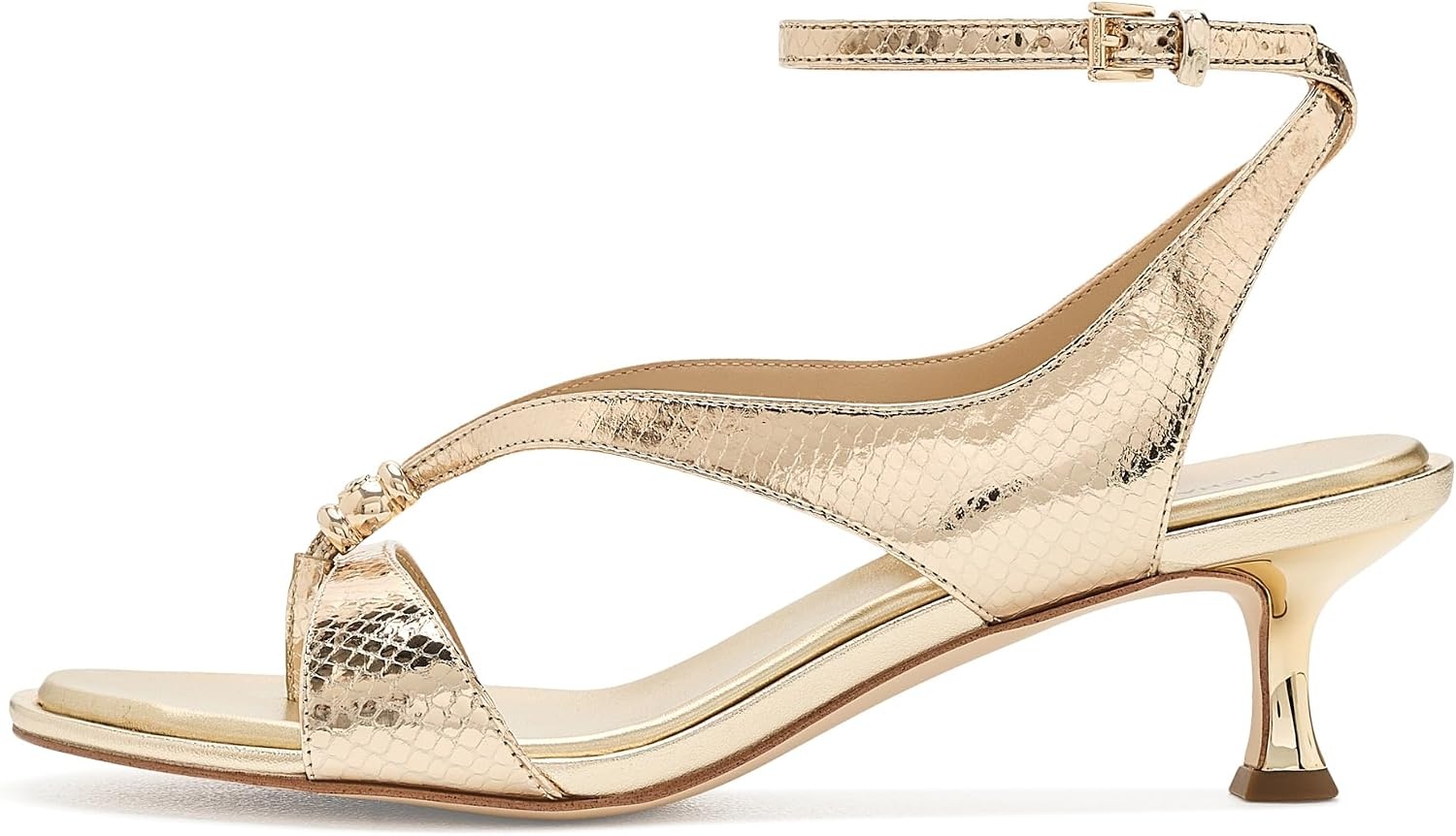 image:imageMICHAEL Michael Kors Cherie Mid SandalsEmbossed SnakePale Gold