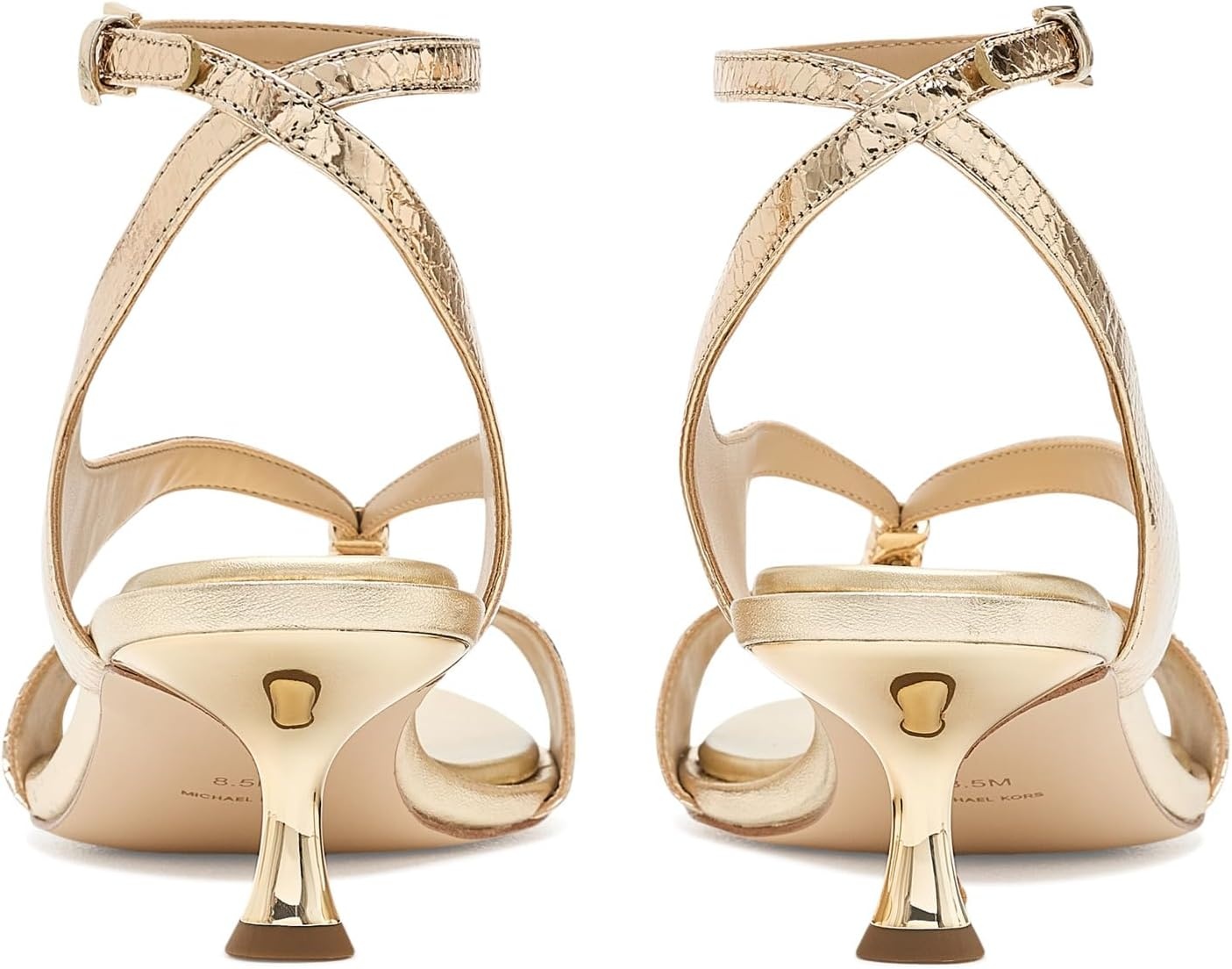 image:imageMICHAEL Michael Kors Cherie Mid SandalsEmbossed SnakePale Gold