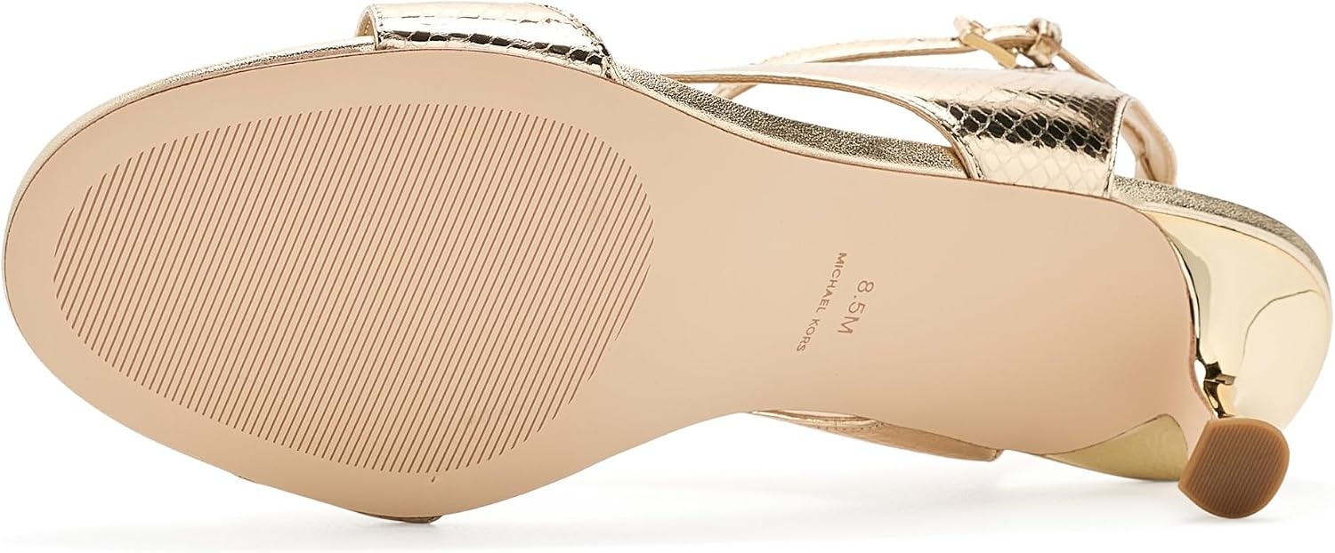 image:imageMICHAEL Michael Kors Cherie Mid SandalsEmbossed SnakePale Gold