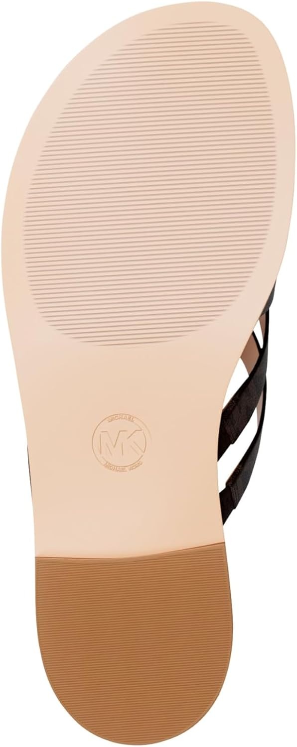 image:imageMICHAEL Michael Kors Erika Flat SandalsMk Signature Coated TwillBrown