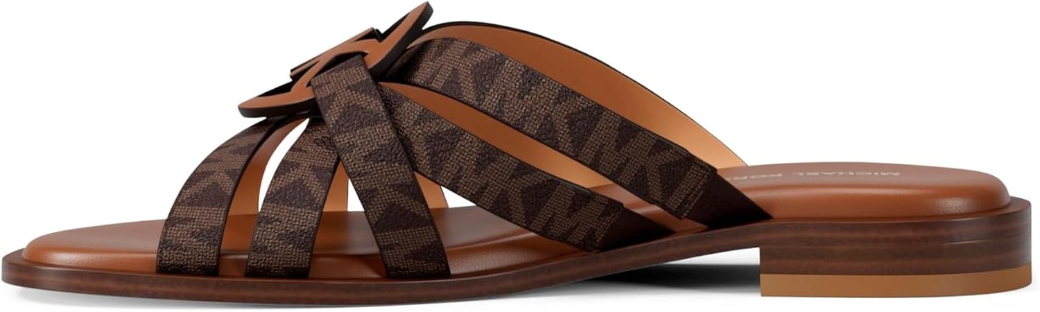 image:imageMICHAEL Michael Kors Erika Flat SandalsMk Signature Coated TwillBrown