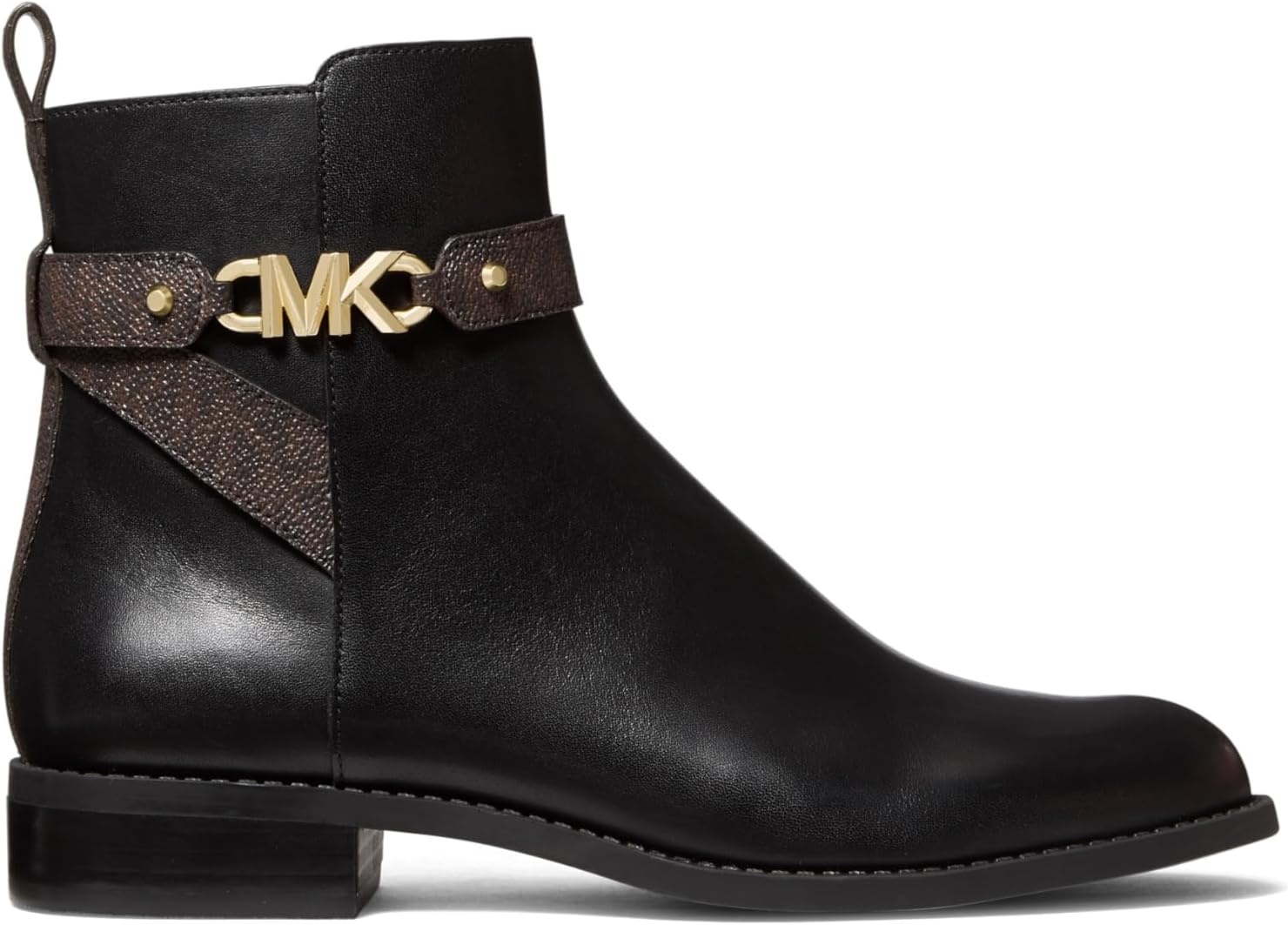 image:imageMICHAEL Michael Kors Farrah Flat BootieBlackVachetta LeatherSignature