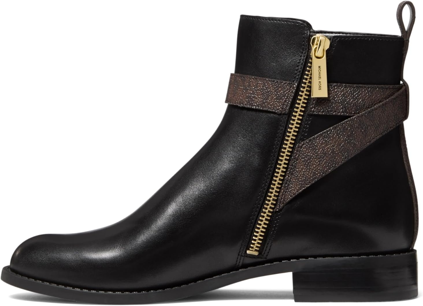 image:imageMICHAEL Michael Kors Farrah Flat BootieBlackVachetta LeatherSignature