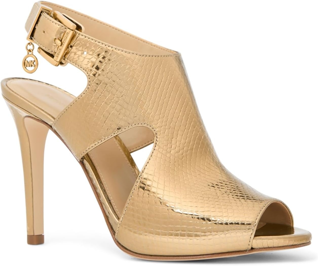 image:imageMICHAEL Michael Kors Harper Heeled SandalsMetallic LeatherAntique Gold