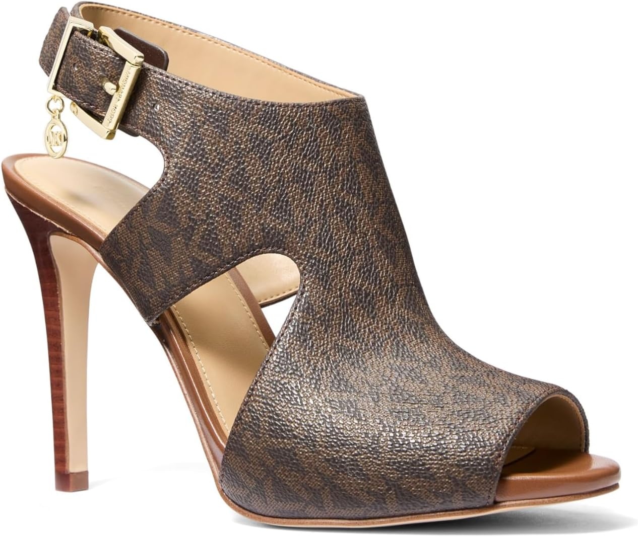 image:imageMICHAEL Michael Kors Harper Heeled SandalsMk Signature Coated TwillBrown