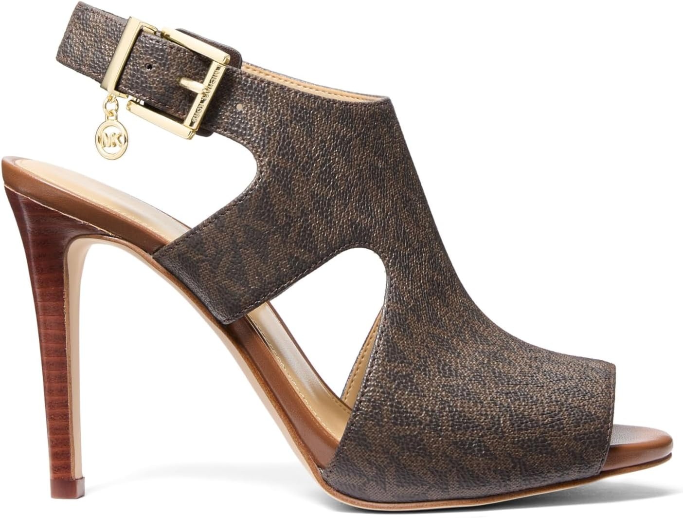 image:imageMICHAEL Michael Kors Harper Heeled SandalsMk Signature Coated TwillBrown