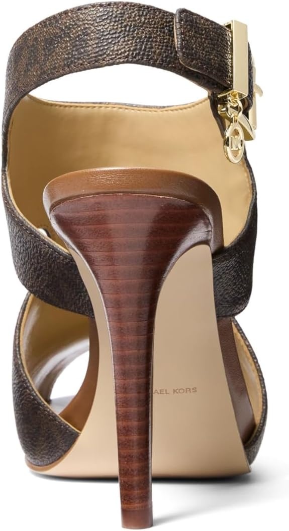 image:imageMICHAEL Michael Kors Harper Heeled SandalsMk Signature Coated TwillBrown