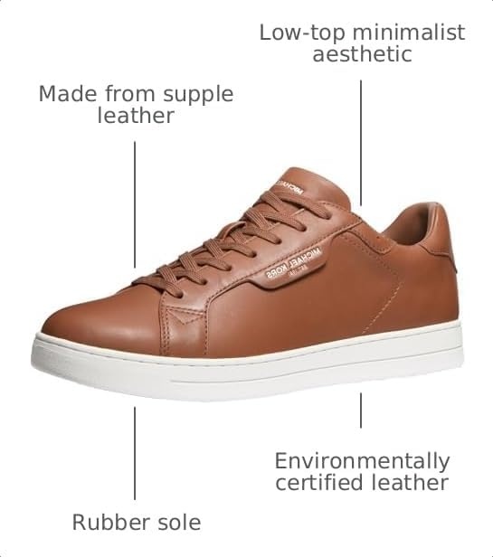 image:imageMichael Kors Mens Keating Lace Up SneakersLeatherLuggage