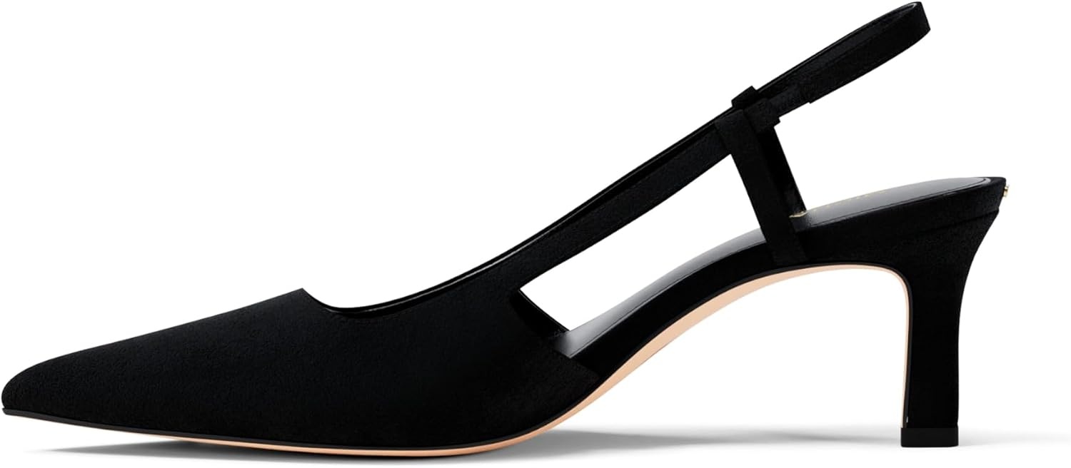 image:imageMichael Kors Womens Alora Mid Sling PumpBlackSuede
