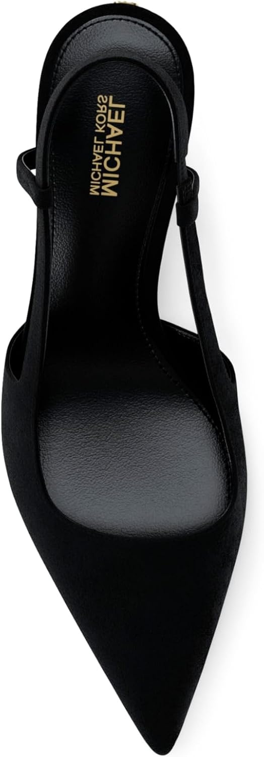 image:imageMichael Kors Womens Alora Mid Sling PumpBlackSuede