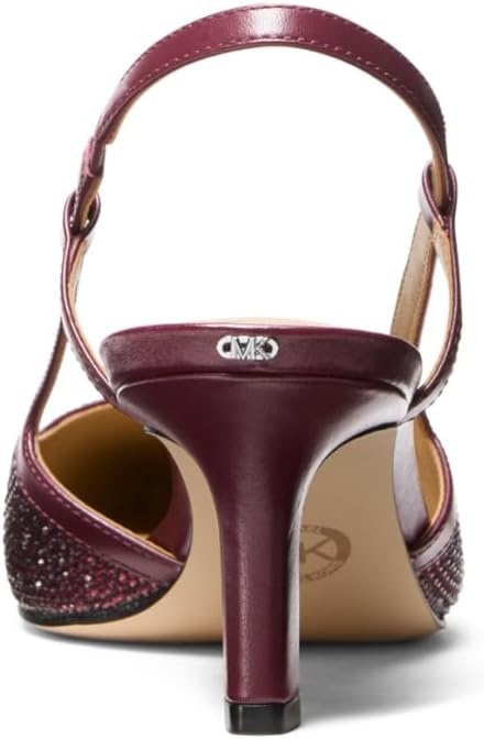image:imageMichael Kors Womens Alora Mid Sling PumpOxbloodMicro Suede Hot Fix