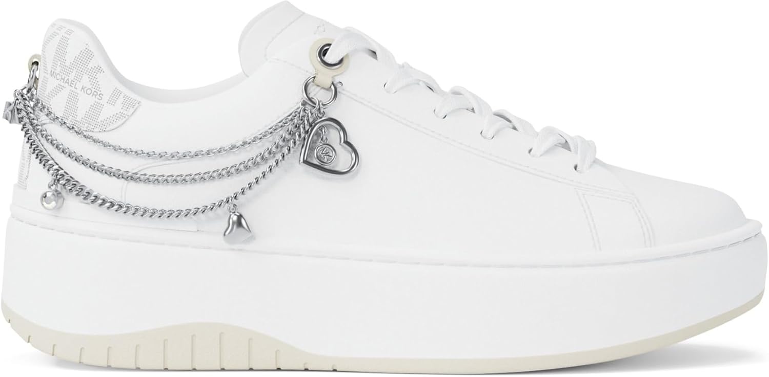 image:imageMichael Kors Womens Dottie Lace Up SneakerHeart ChainOptic White