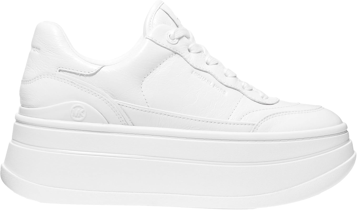 image:imageMichael Kors Womens Hayes Lace Up SneakersOptic WhiteCrush Leather