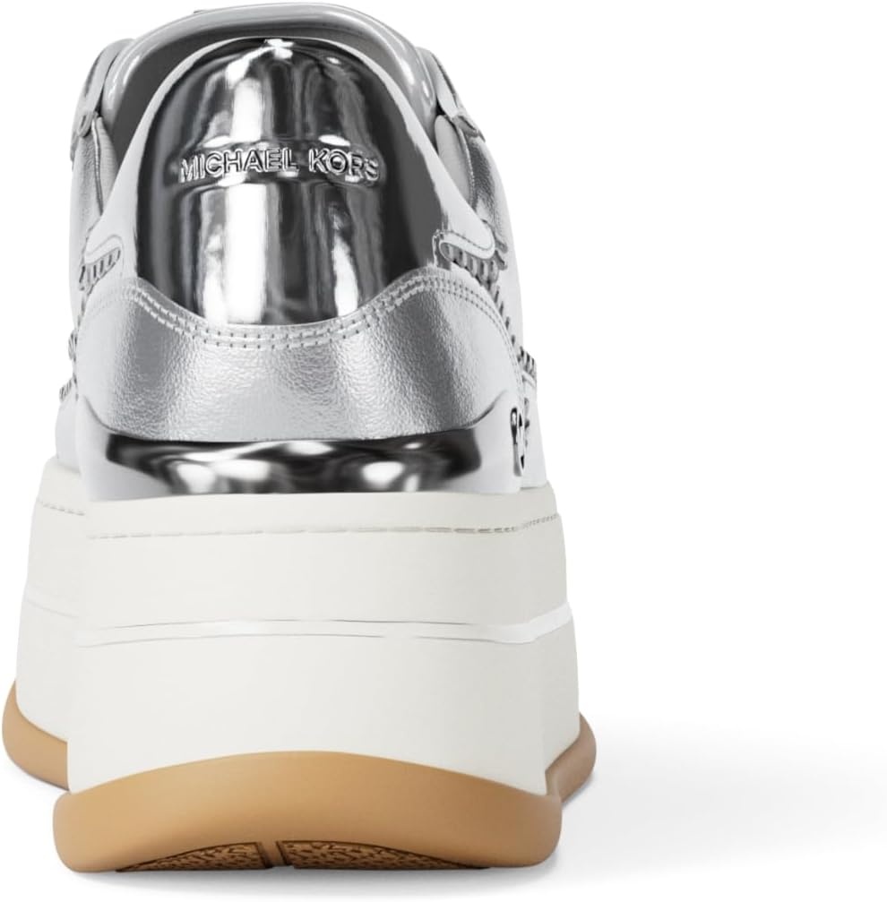 image:imageMichael Kors Womens Hayes Lace Up SneakersSilverMetallic Leather WHot Fix