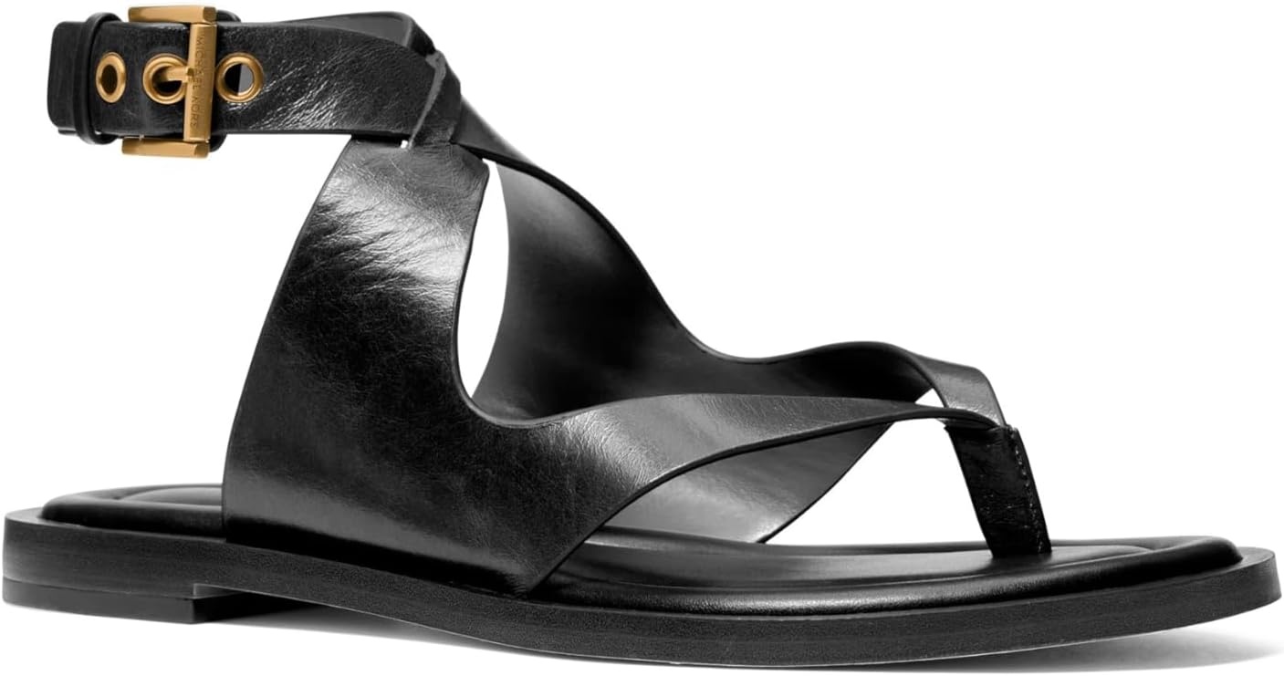 image:imageMichael Kors Womens Irene Flat Thong SandalVolare LeatherBlack