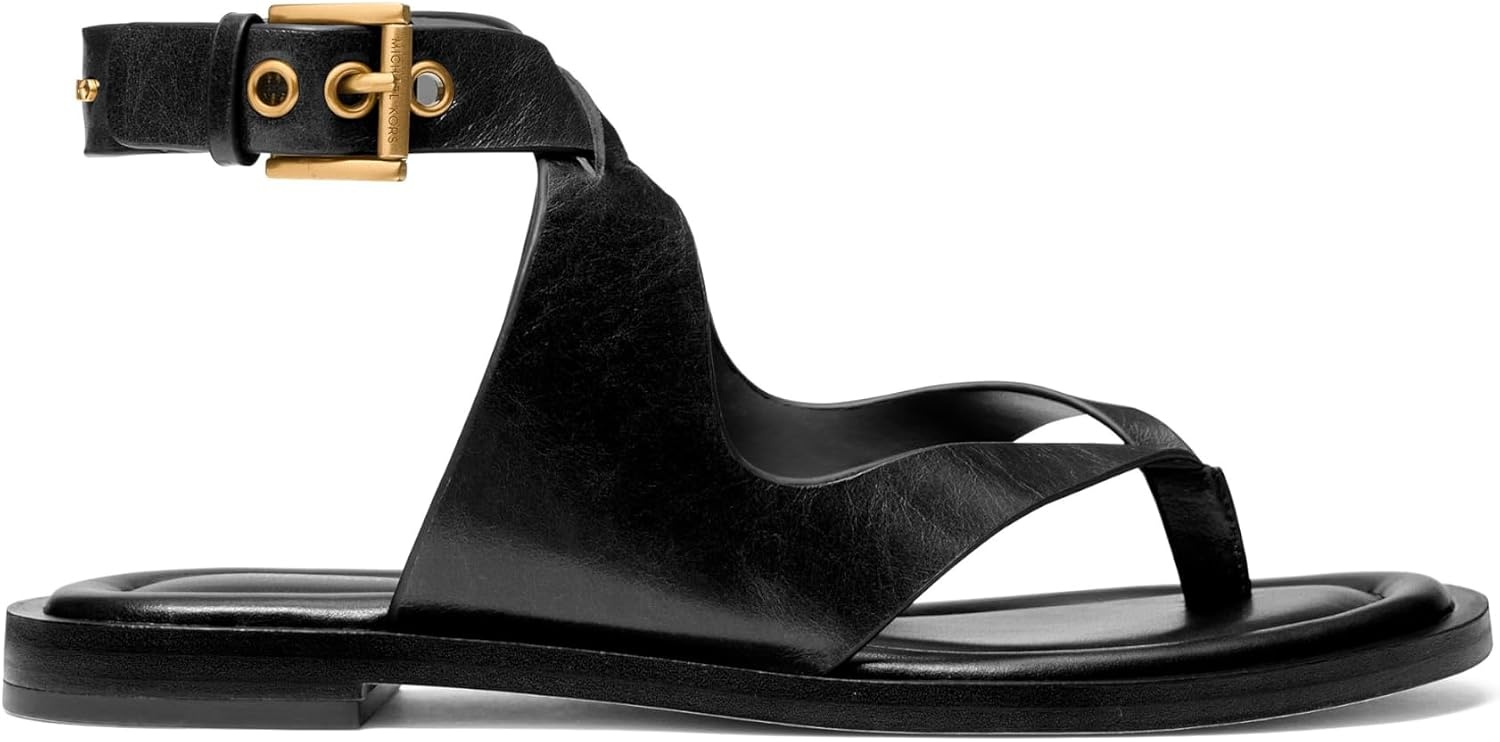 image:imageMichael Kors Womens Irene Flat Thong SandalVolare LeatherBlack