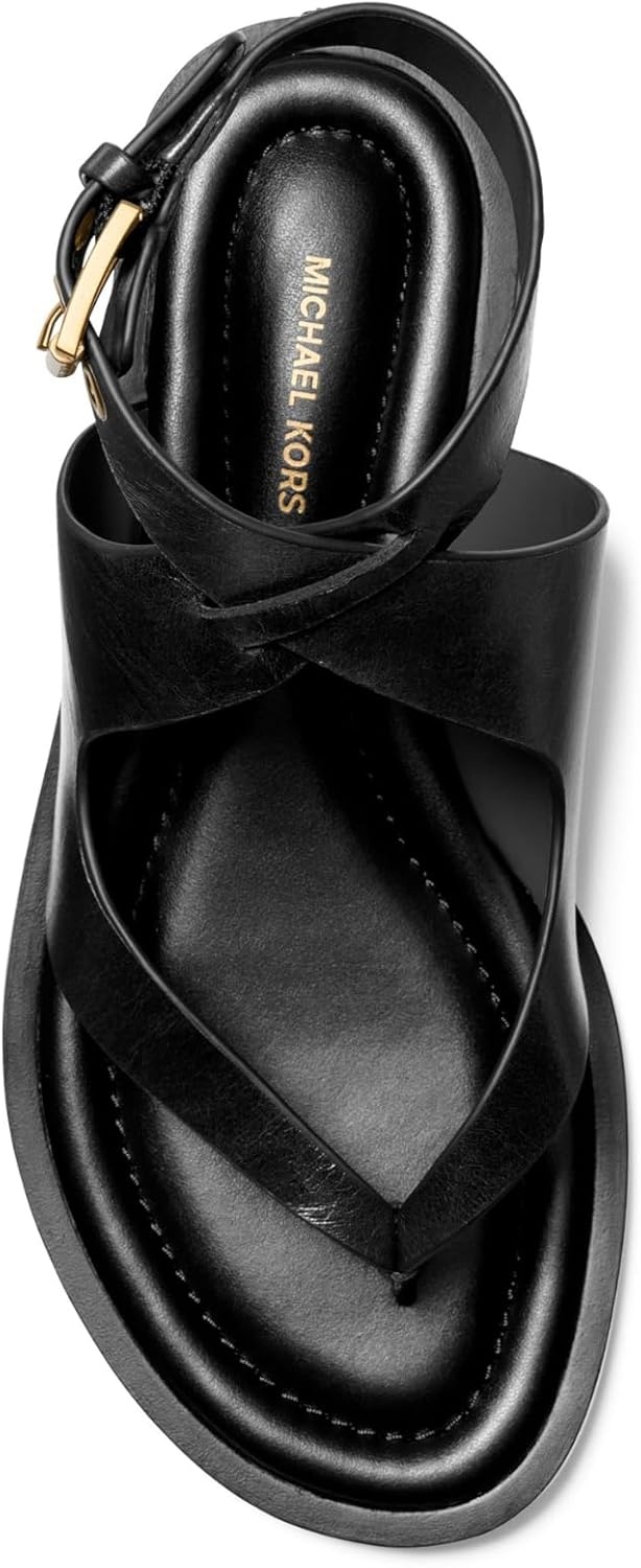 image:imageMichael Kors Womens Irene Flat Thong SandalVolare LeatherBlack