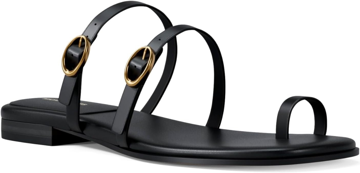 image:imageMichael Kors Womens Kya Flat SandalsLeatherBlack