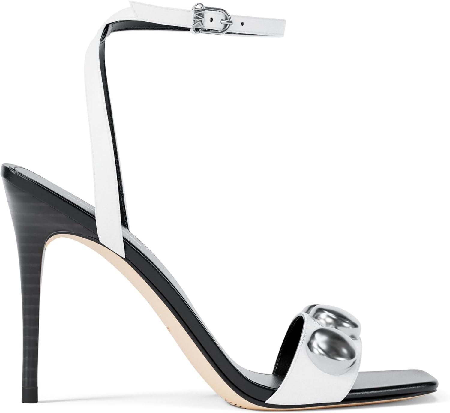 image:imageMichael Kors Womens Liana Mid Heel SandalDome StudsOptic White