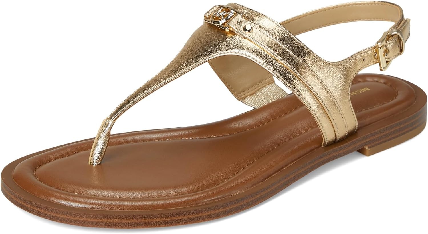 image:imageMichael Kors Womens Mandy Thong SandalLeatherPale Gold