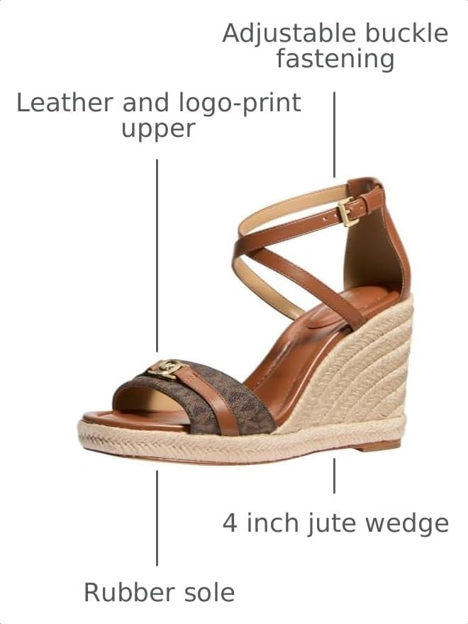 image:imageMichael Kors Womens Mandy Wedge SandalsBrownLuggage
