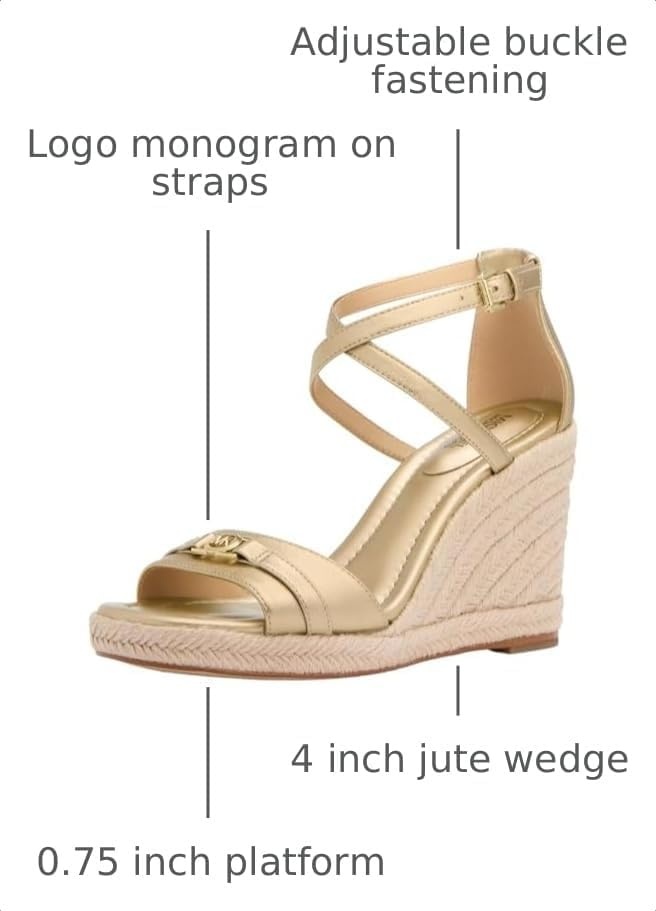 image:imageMichael Kors Womens Mandy Wedge SandalsPale Gold