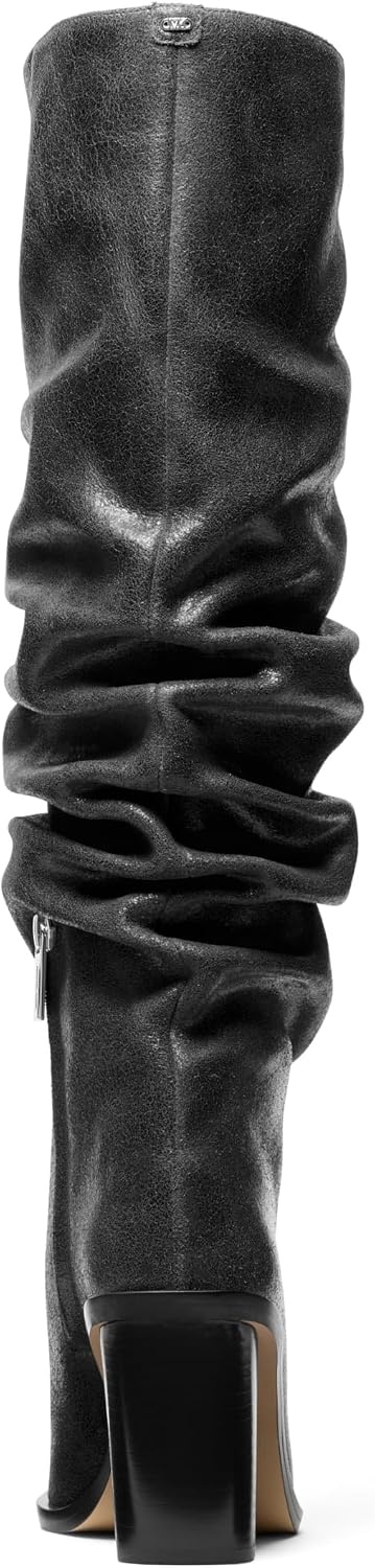 image:imageMichael Kors Womens Noemie Heeled BootBlackDistressed Leather