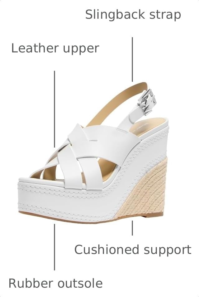 image:imageMichael Kors Womens Nora Wedge SandalsOptical White