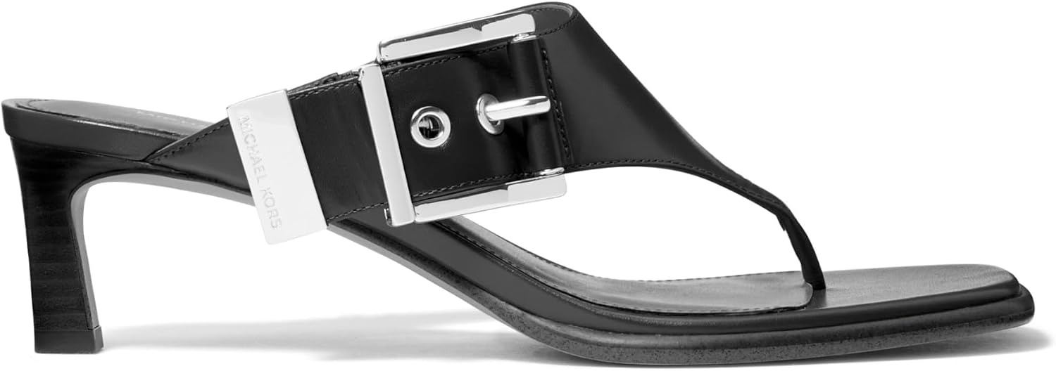 image:imageMichael Kors Womens Rowen Heeled Thong SandalVachetta LeatherBlack