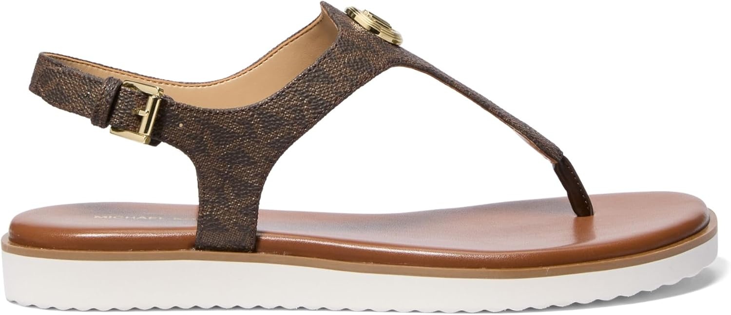 image:imageMichael Kors Womens Val Thong SandalSignature Coated TwillBrown