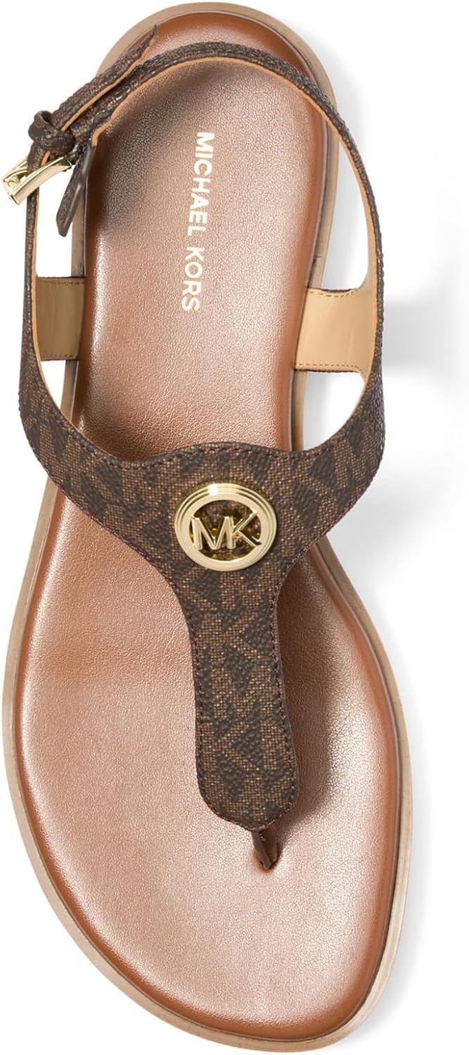 image:imageMichael Kors Womens Val Thong SandalSignature Coated TwillBrown