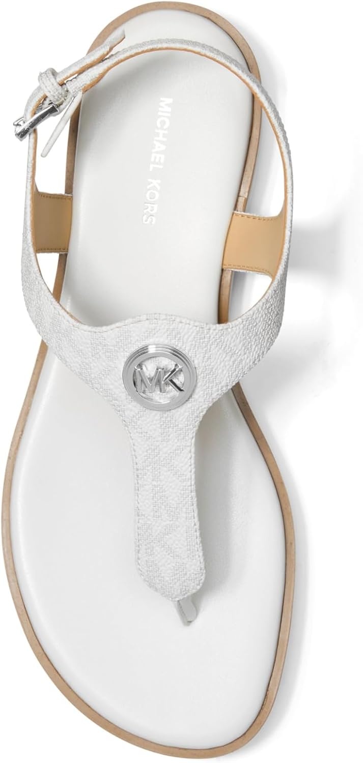 image:imageMichael Kors Womens Val Thong SandalSignature Coated TwillOptic White