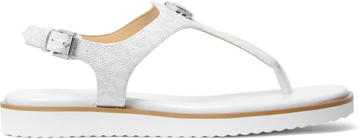 image:imageMichael Kors Womens Val Thong SandalSignature Coated TwillOptic White