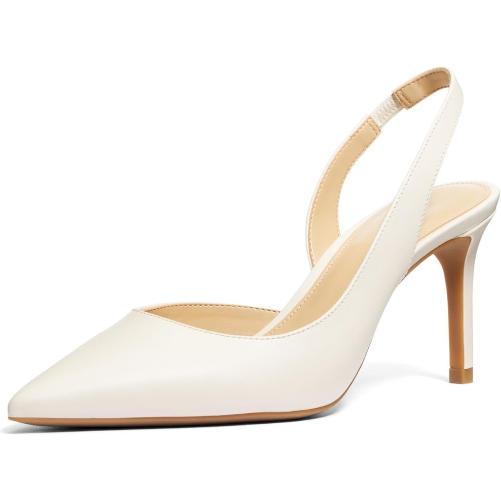 image:imageMichael Kors Womens Alina Flex Sling Pump ShoesLeatherLight Cream