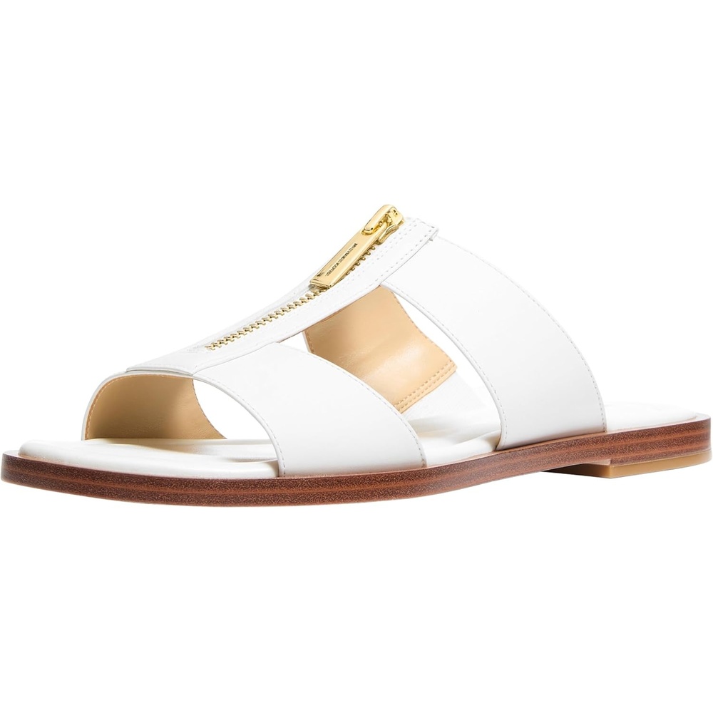 image:imageMichael Kors Womens Berkley Flat SandalLeatherOptic White
